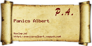 Panics Albert névjegykártya